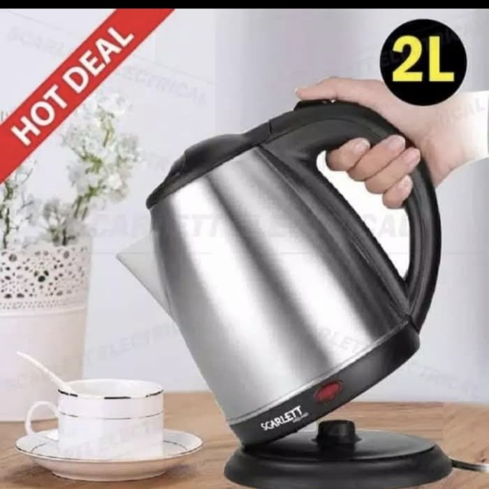 COD - Teko Hotel Stainless 2L 2Liter Electric Kettle Pemanas Air Elektrik