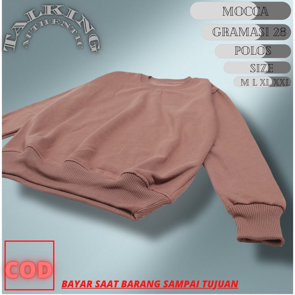 Sweater Crewneck Polos Pria Wanita Switer Mocca Sweater Cruwneck Premium Basic Bigsize M L XL XXL