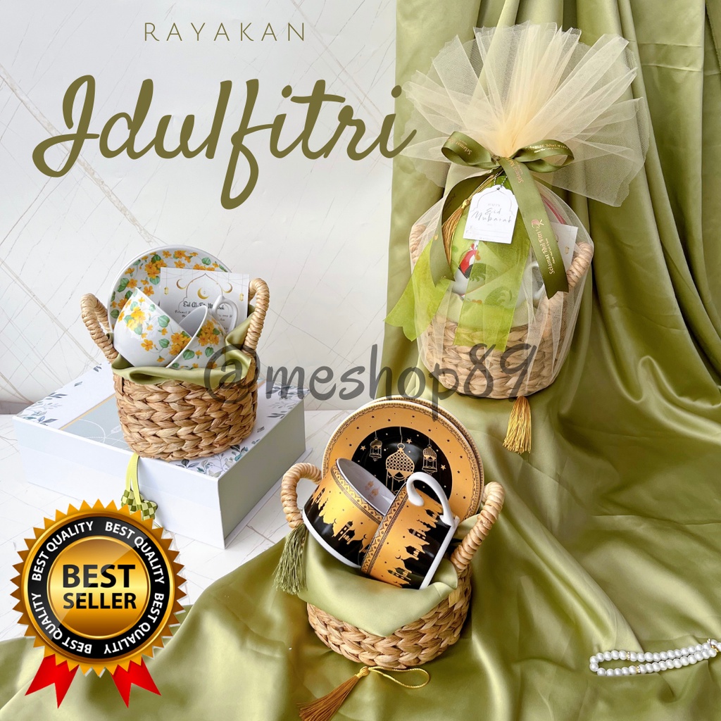 Jual Spesial PREMIUM Hampers Ramadhan Keranjang Bulat Cangkir Set ...