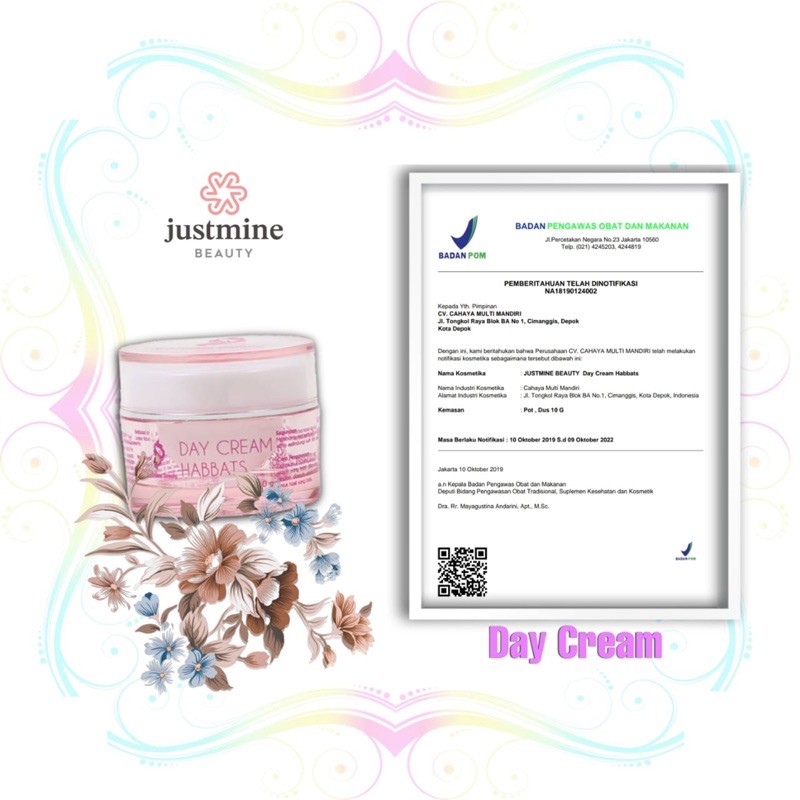 cream siang justmine / daycream justmine / cream siang ecer justmine