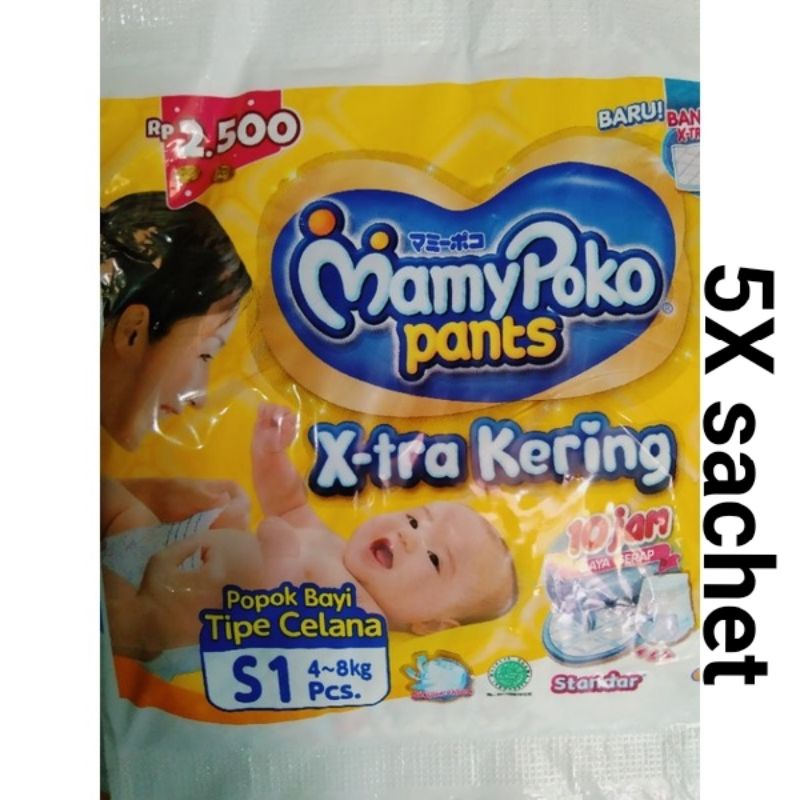 Pampers popok bayi mamypoko pants / S x 5 sachet