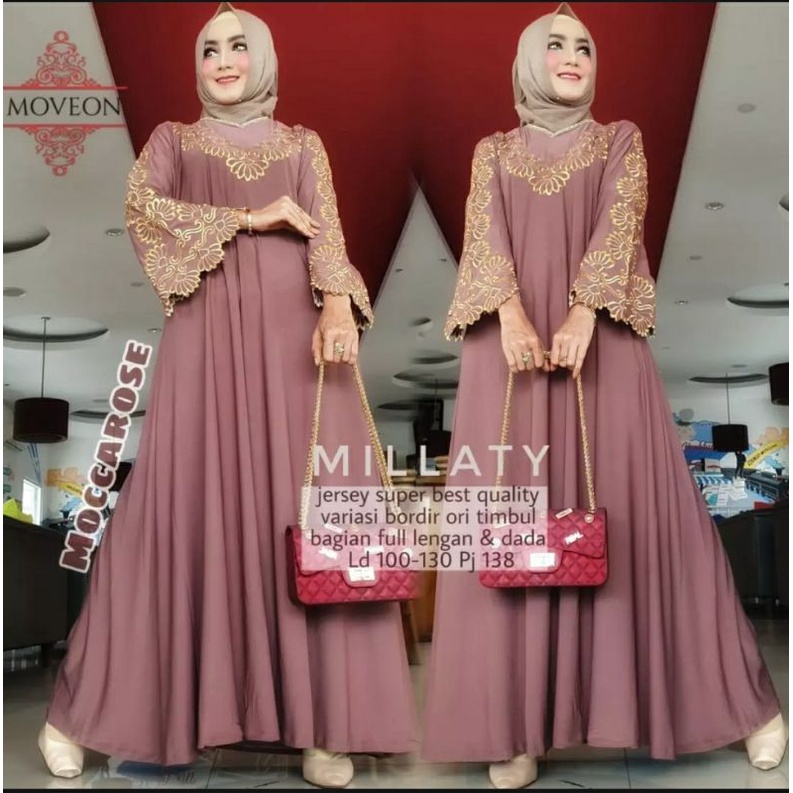 L1_ Baju Model Gamis Abaya Terbaru 2022 Modern Terlaris Mewah Millaty Arab Turki Jersey Jumbo Big Si