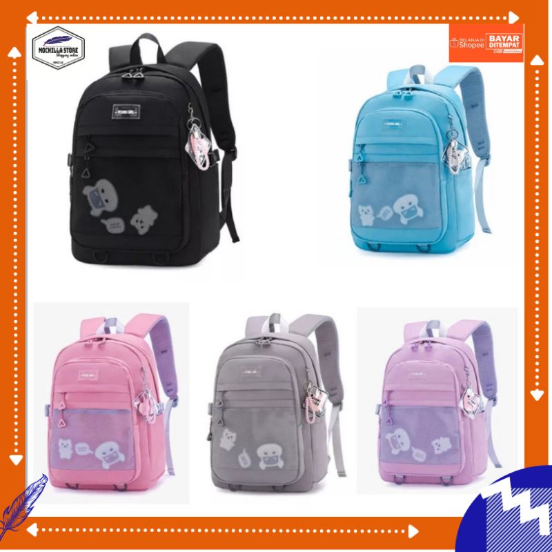 Mochillastore - Tas Sekolah Ransel Backpack anak Laki-laki Perempuan Tas Sekolah SD SMP SMA Kuliah Seminar Bisa COD Tas Termurah Populer