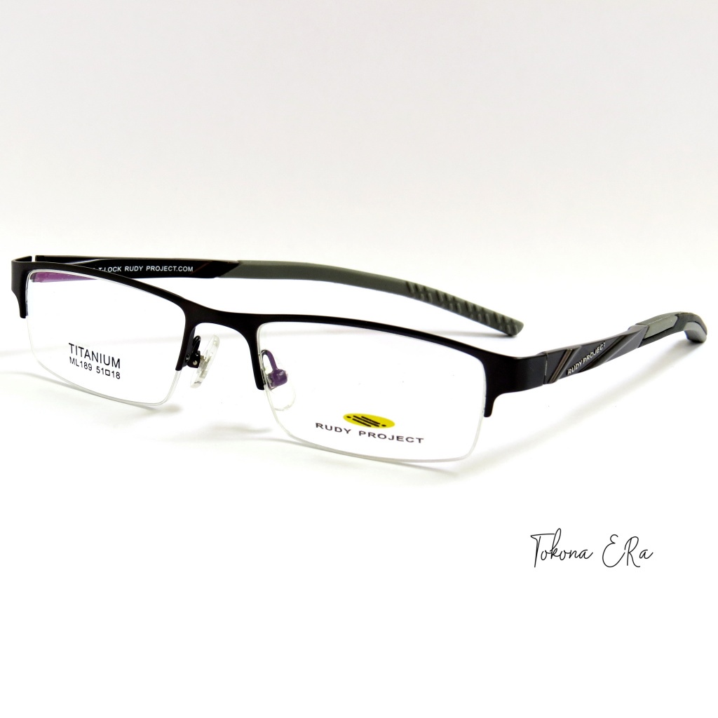 Frame kacamata pria wanita besi vintage half frame