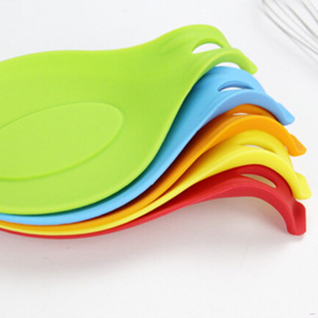 [READY STOCK] Multipurpose Silicone Spoon Rest Pad Food Grade Silica Gel Spoon Put Mat Device