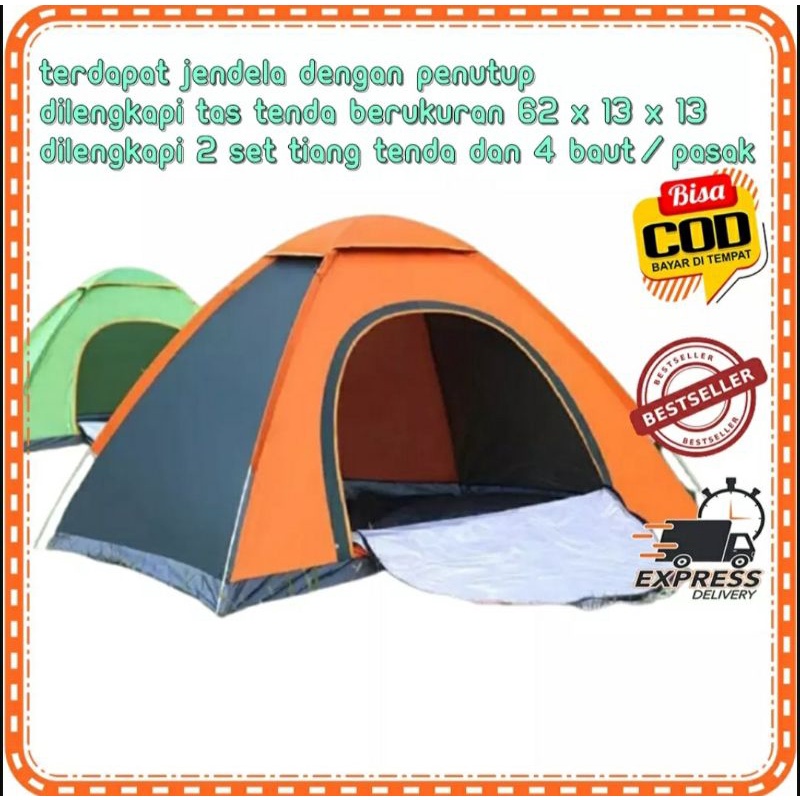 Tenda Camping/Tenda Outdoor/Tenda kapasitas 4/Tenda Pramuka/Tenda Kemah/Tenda Mendsaki Gunung/Tenda 