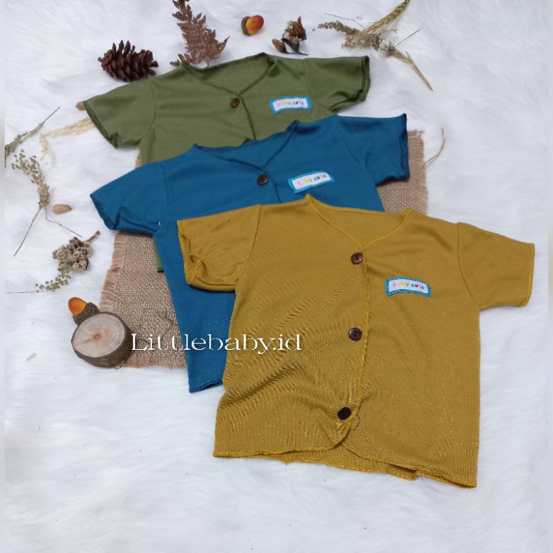 Setelan Baju Bayi Pendek Polos SNI / Set Baju Newborn Pendek