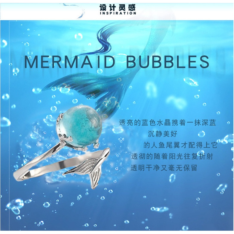 Cincin Jari Telunjuk Model Terbuka Desain Mermaid Gaya Jepang Dan Korea Suvenir Pernikahan