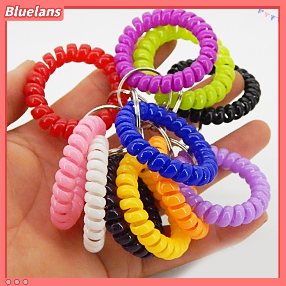 6pcs Gantungan Kunci Spiral Warna-Warni Untuk Gym / Kolam