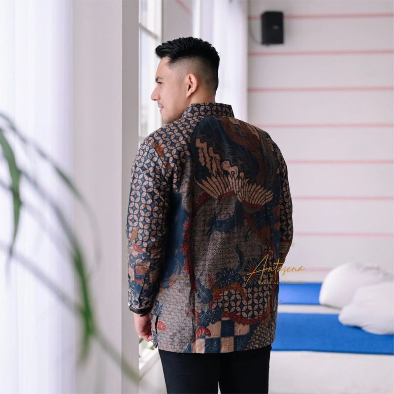 ABSTRAK kemeja batik lengan Panjang solo terbaru