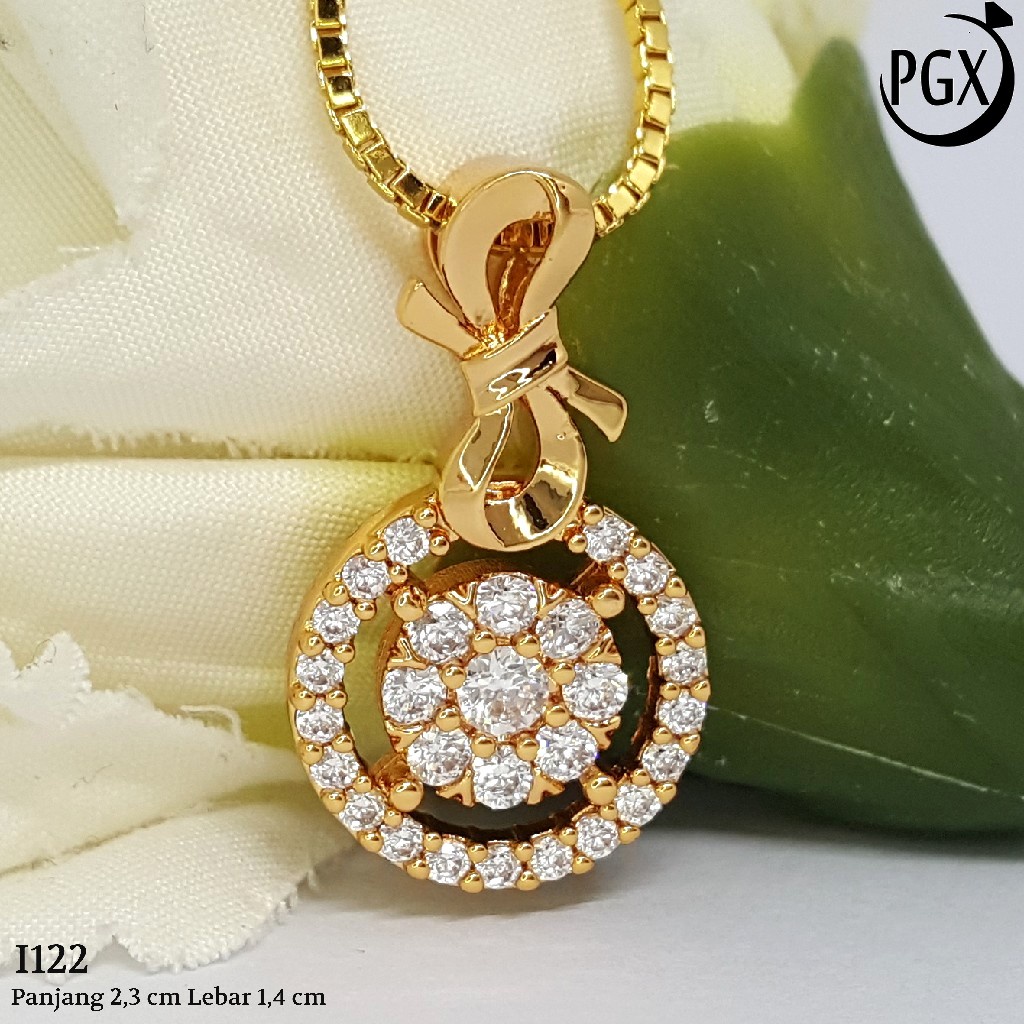 PGX Liontin Kalung Xuping Wanita Perhiasan Lapis Emas Aksesoris Fashion - I122