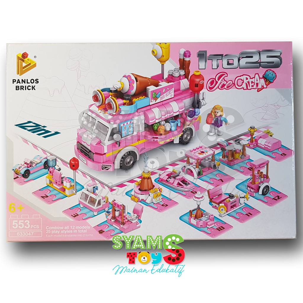 Panlos Brick Ice Cream 12 in 1 633047 553pcs Brick Block