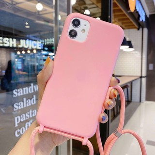 Candy Color Lanyard casing iPhone 11 pro max Pure Colours