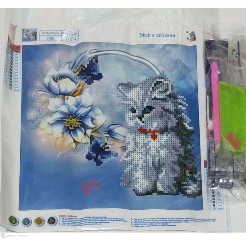 5D Diamond Painting. ( gambar sudah dengan alat )