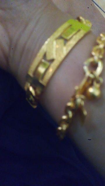 Gelang Rantai Lapis Emas + Balut Kristall