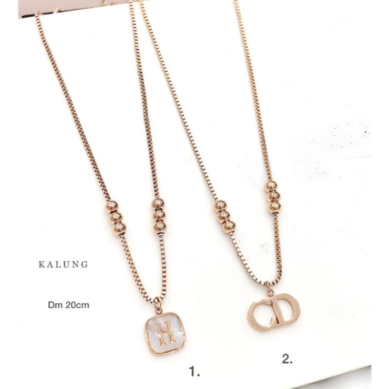 Kalung Titanium Asli Premium Quality Anti karat anti alergi Stainless steel  ori Rosegold  K2830