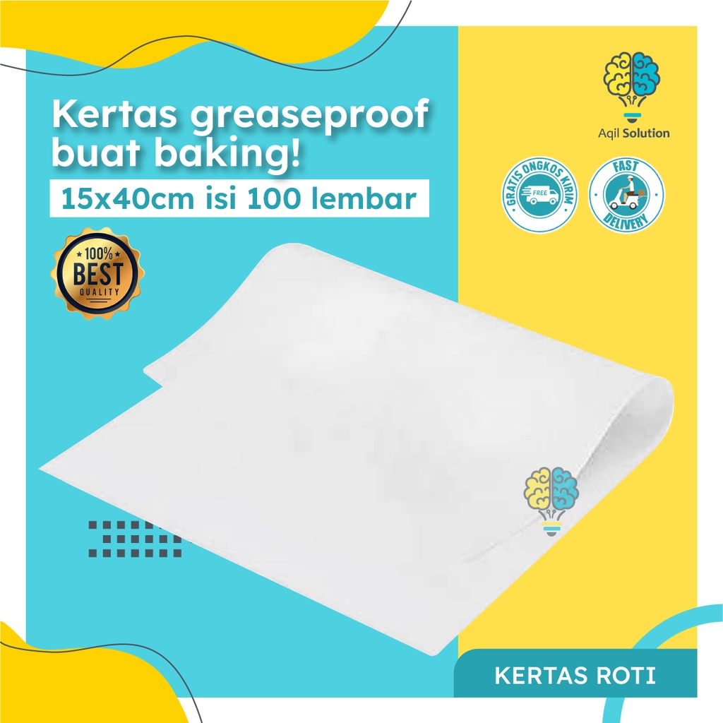 (15x40cm isi 100lbr) Kertas Roti Baking Paper Wrapping Foodgrade &amp; Graseproof Bungkus Makanan Anti Minyak By Aqilsolution