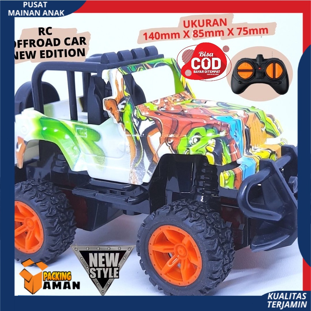 Mainan mobil remote kontrol bentuk unik rc car toys mobil rock crawler mini climber army New