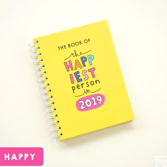 

Yearly Planner 2019 Notebook - Happy