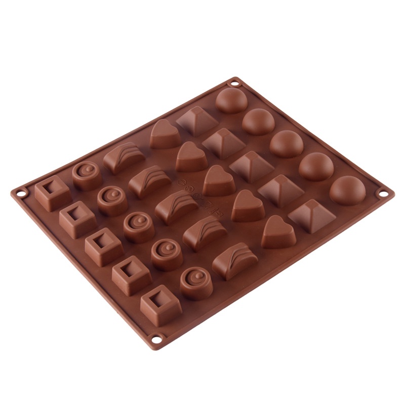 Cetakan Coklat Silicone 30 Grid dengan 6 Motif Beraneka Ragam Cetakan Coklat Jelly Silicone Molds Baking Chocolate TERMURAH TERLARIS