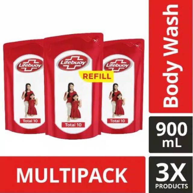 Sabun Cair Lifebuoy - Total 10 900ml Multi Pack (3Pcs)