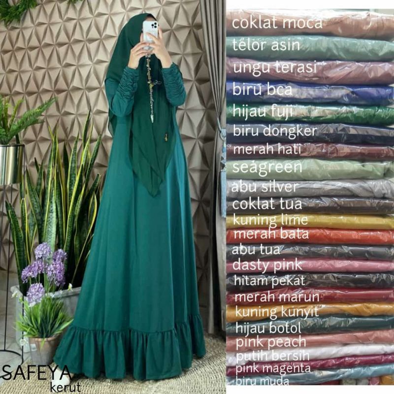 safeya tangan kerut /gamis terbaru/gamis harian/grosiran tanah abang/gamis jersey/grosiran jakarta