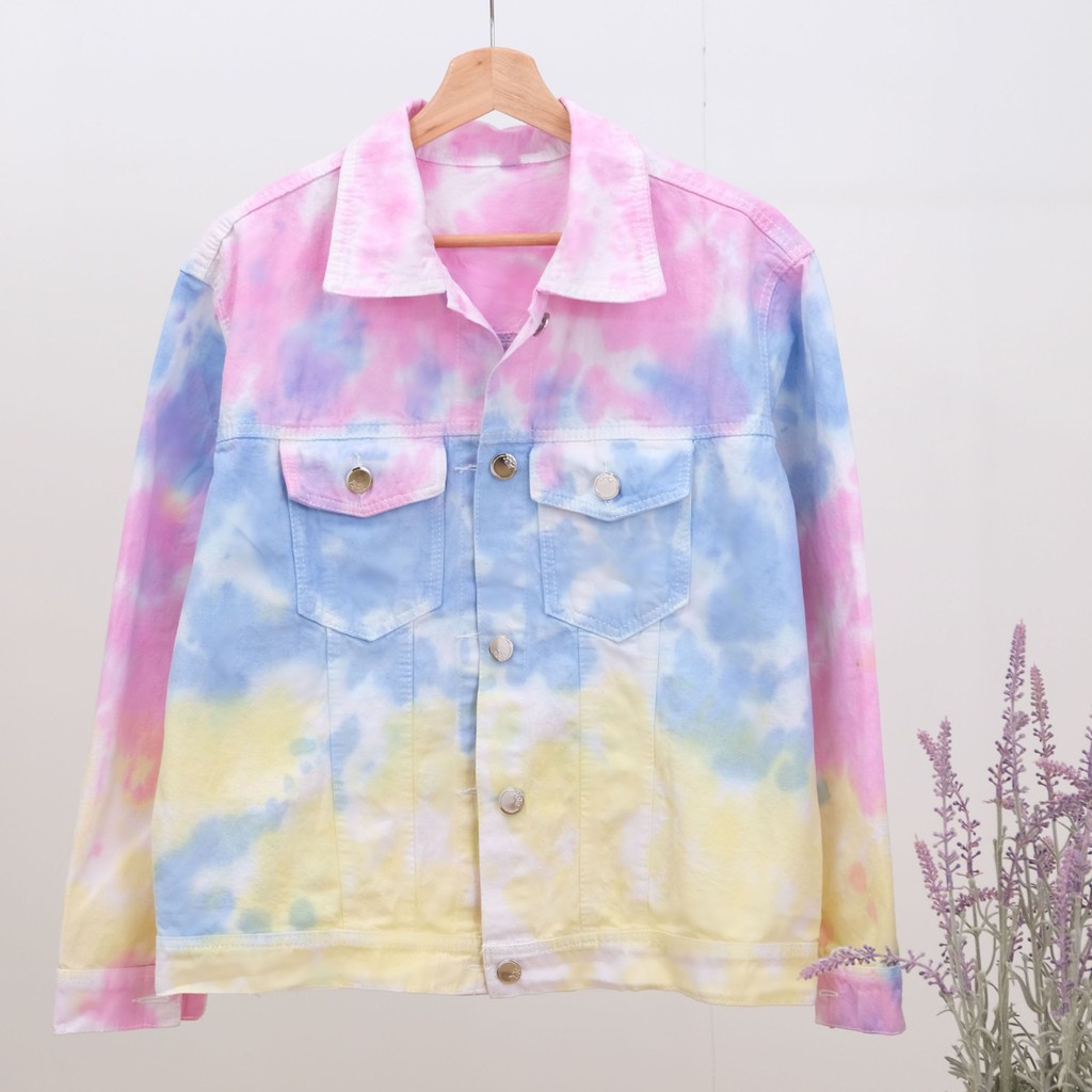 SALE!! VANILLESHOP - Jaket Tie Dye Wanita Oversize