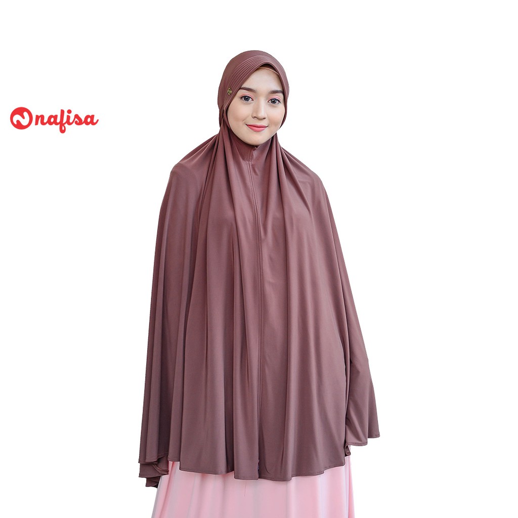 Nafisa Sifabela Yess | Jilbab Instan Syar'i Jumbo | Khimar Bergo Jumbo Syar'i-COKLAT SCOUT