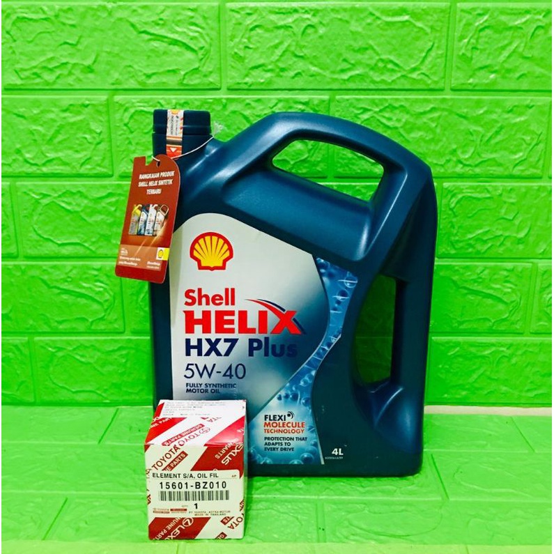 Oli Shell helix HX7 5W-40 4L / paket filter oli avanza xenia rush terios grandmax luxio