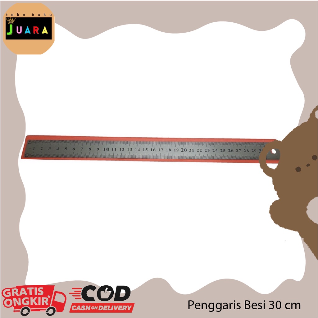 

836 - Penggaris Besi Panjang 30cm / Penggaris Panjang / Penggaris / Alat Ukur / Mistar / Pengaris Besi Stainless Stain Less Steel Stainlis 30cm / Ruler