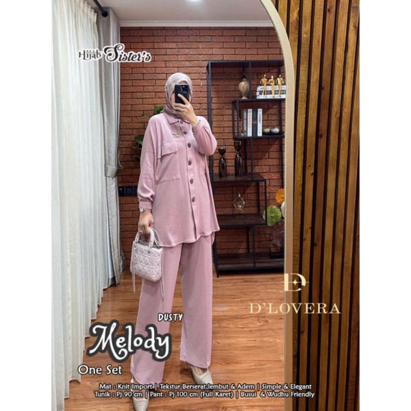 SET KEMEJA + KULOT KNIT POLOS IMPORT HIGH QUALITY MELODY BY D'LOVERA