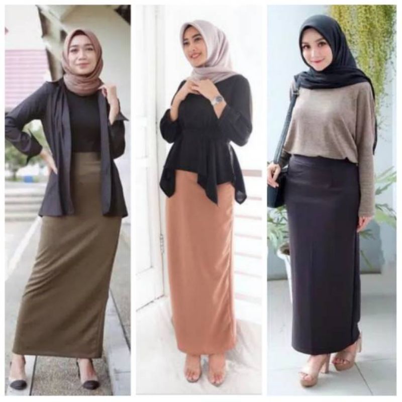 ROK SPAN TANPA BELAHAN/ROK SPAN PANJANG SCUBA/ROK PENCIL