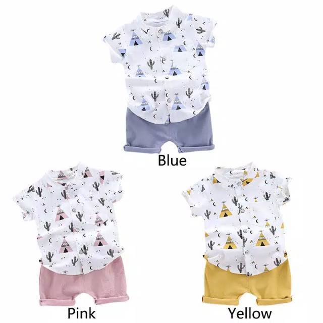 Baby Boy Outfit Cactus / Baju Bayi Laki-Laki / Baju Bayi Cowo