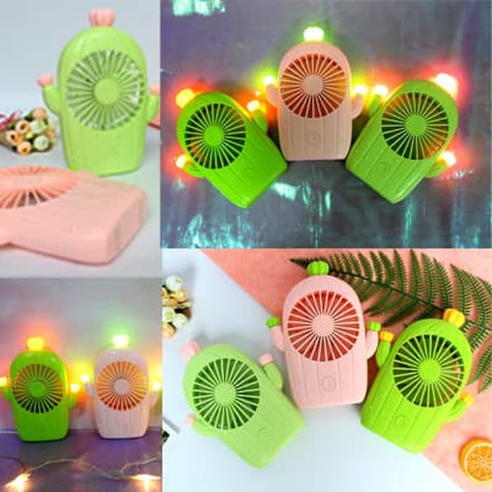 New Kipas Angin mini Baterai USB lampu Karakter Lucu Model Kaktus YS28 Original