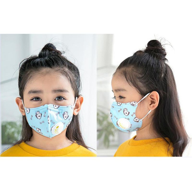 Masker Anak Berfilter / Katup . Tebal. Kualitas Bagus.