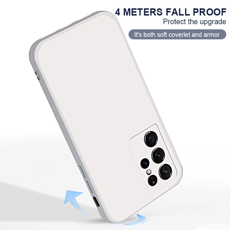 Samsung Galaxy S21 Plus S20 FE Samsung Galaxy Note20 Note 20 S21 Ultra S21+ Casing Square Liquid Silicone Phone Case Soft TPU Shockproof Bumper Back Cover-5