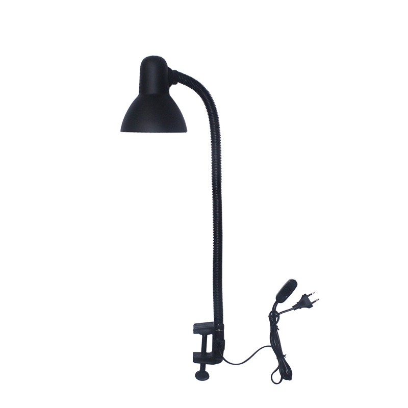 EELIC ELC J008 HITAM LAMPU MEJA JEPIT KAP FLEXIBLE LAMPU 