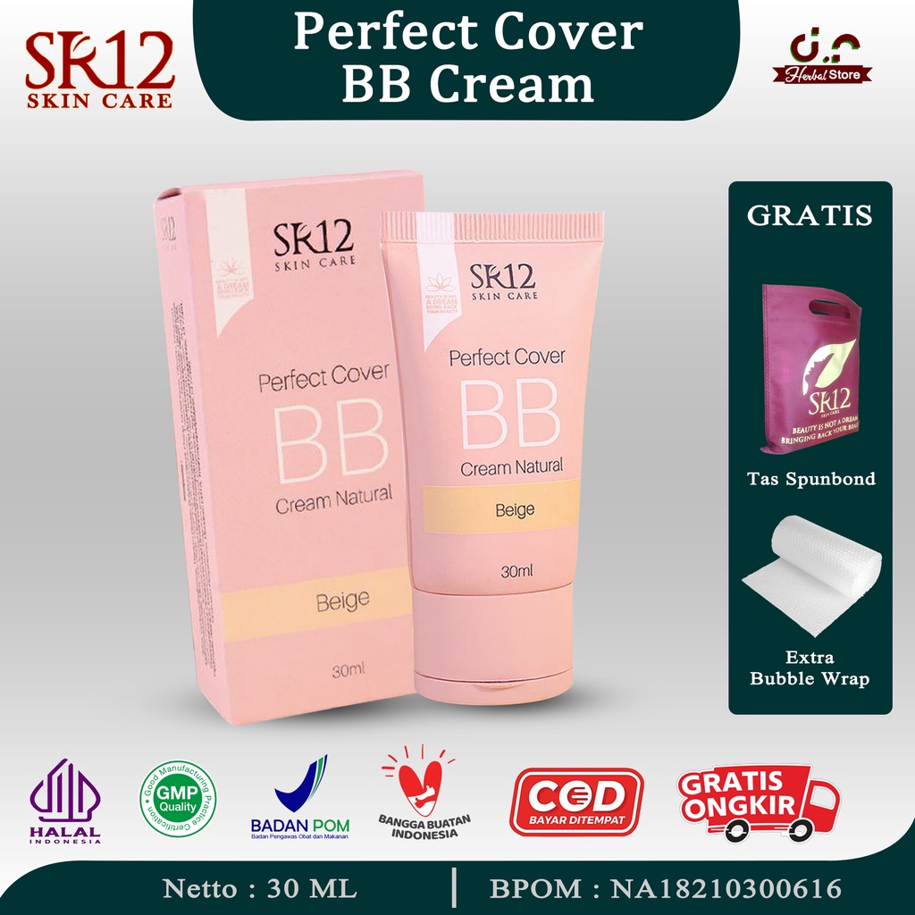 PERFECT COVER BB CREAM NATURAL BEIGE SR12 MENGANDUNG SPF 20 ORIGINAL BPOM