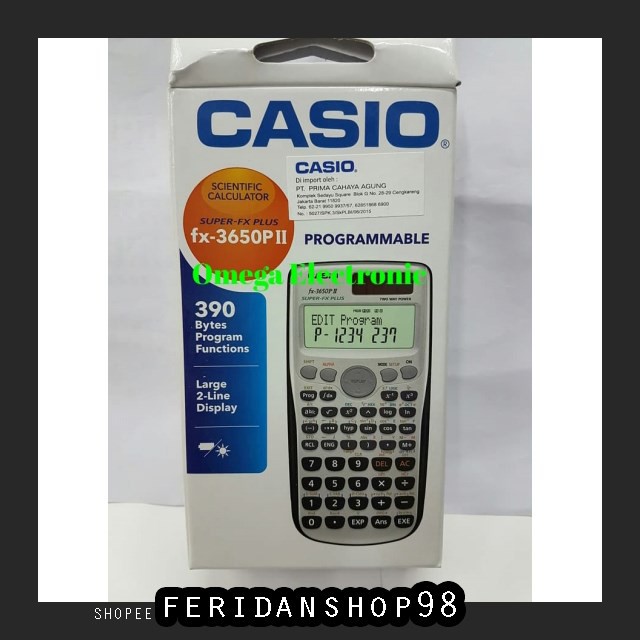 

FS1154 KALKULATOR ILMIAH CASIO FX-3650P - ATK SCIENTIFIC CALCULATOR ILMIAH KALKULATOR KULIAH BY FERI