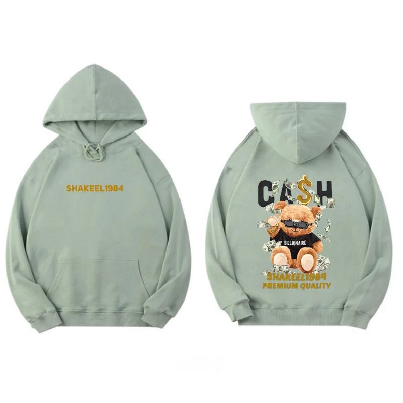 Sweater Hoodie Pria Premium Motif BEAR CASH Bahan Katun Tebal Gramasi 280 Ukuran M L XL XXL XXXL Bisa pria wanita