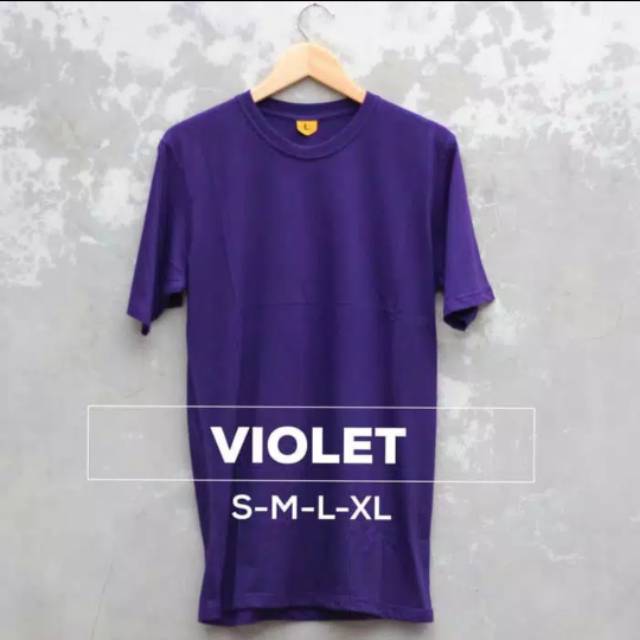 KAOS POLOS COTTON COMBED 30s WARNA UNGU VIOLET Size S M L XL