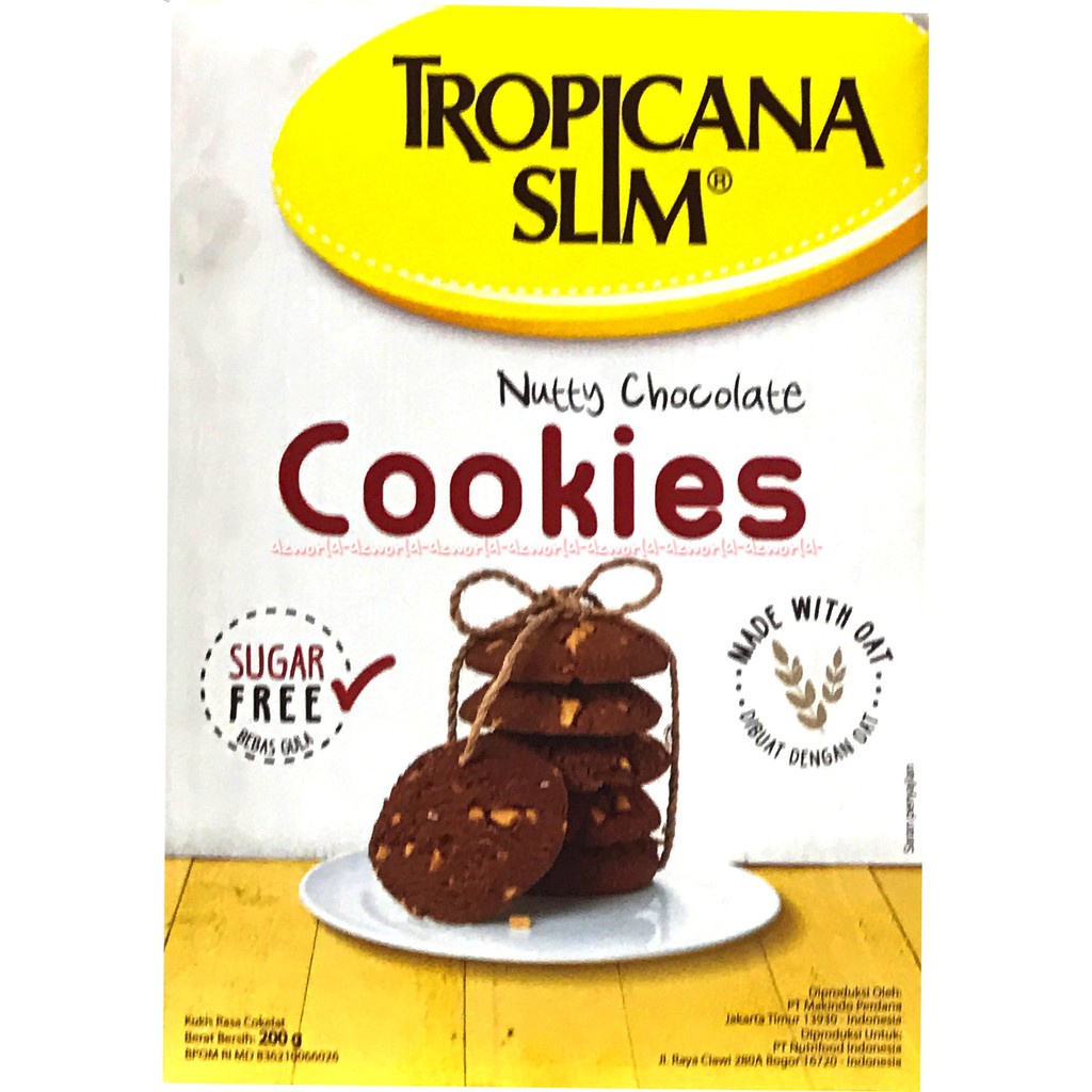 Tropicana Slim Cookies 200gr Tropicana Slim Oat Sugar Free 200gr Kue Bebas Gula Snack Cemilan Tanpa Gula TS Kue Coklat Kukis Cemilan Cokelat