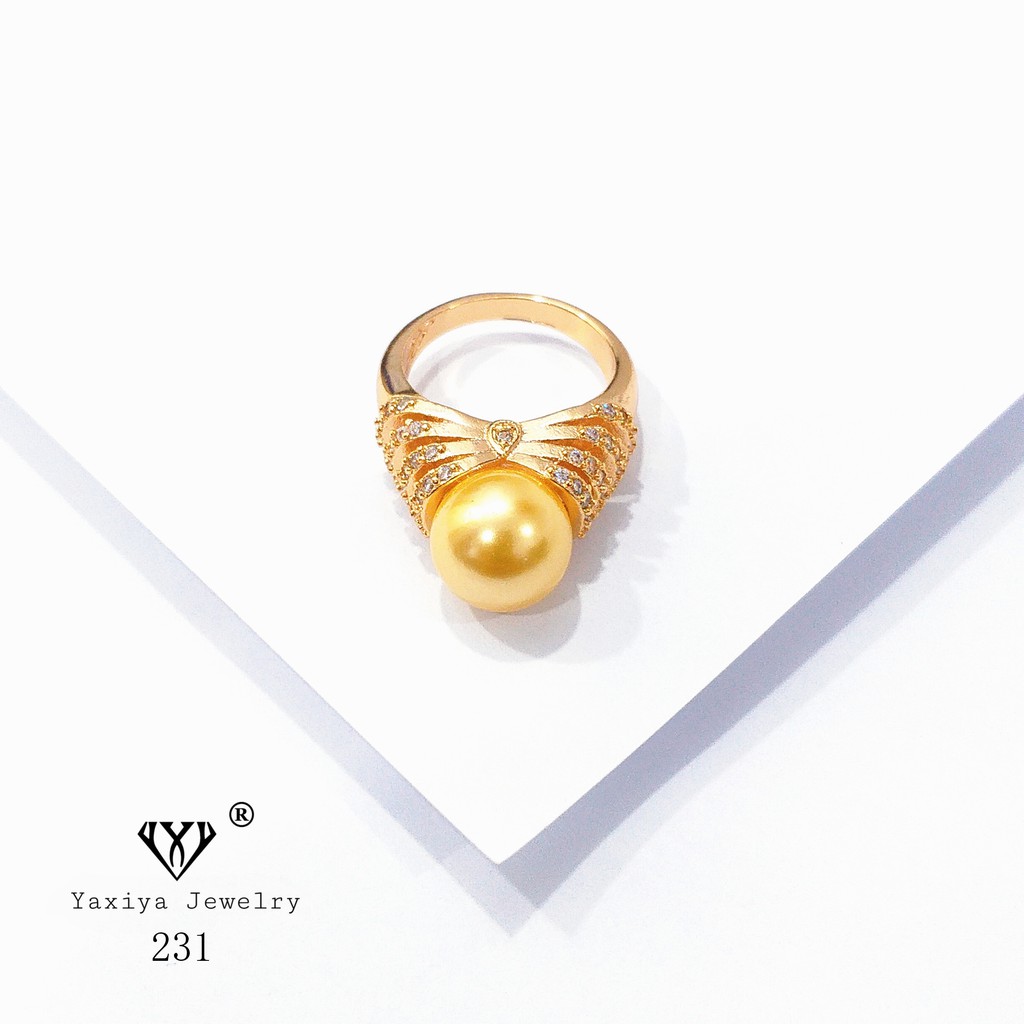 

Cincin emas Gold pearl jewel Perhiasan imitasi Gold 18k Yaxiya 231