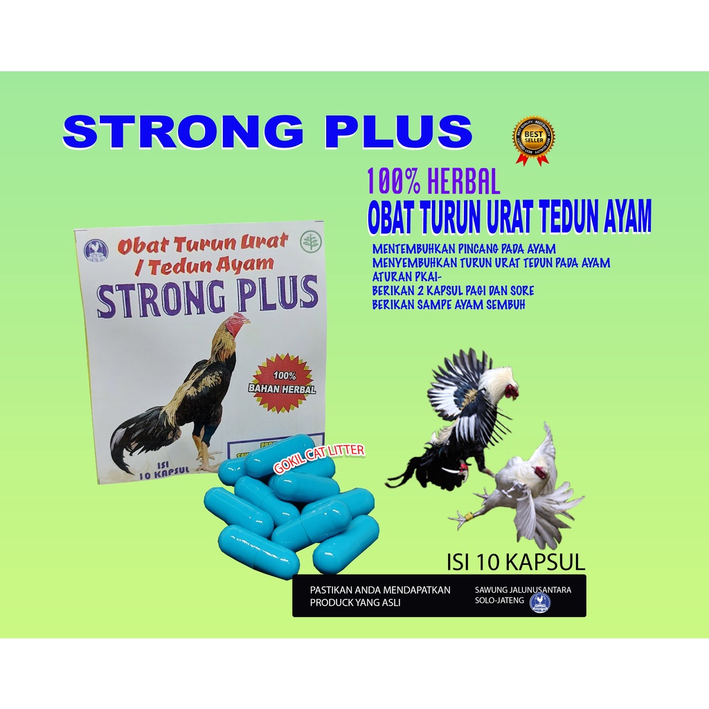 STRONG PLUS-OBAT TURUN URAT AYAM-(OBAT,VITAMIN,JAMU,PENGUAT, DOPING AYAM)