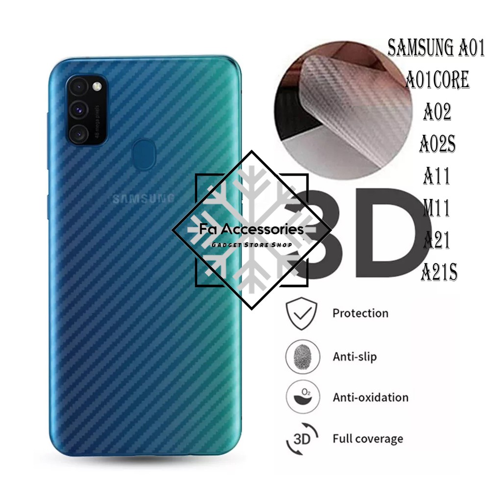 FA Skin Carbon samsung A01 A01core A02 a02s a11 m11 a21 a21s s core Skin antigores belakang back