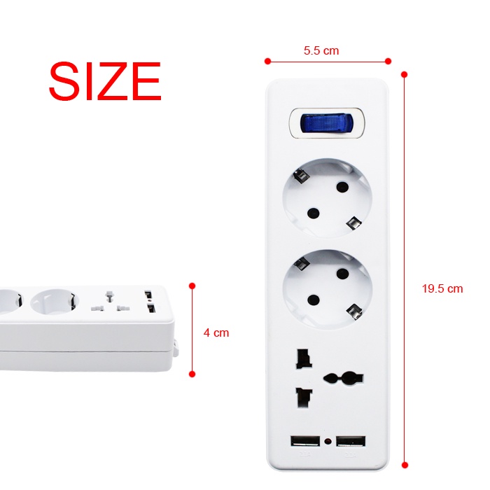 Stop Kontak Kabel 2 Lubang + Colokan kaki 3 / Stop Kontak Usb