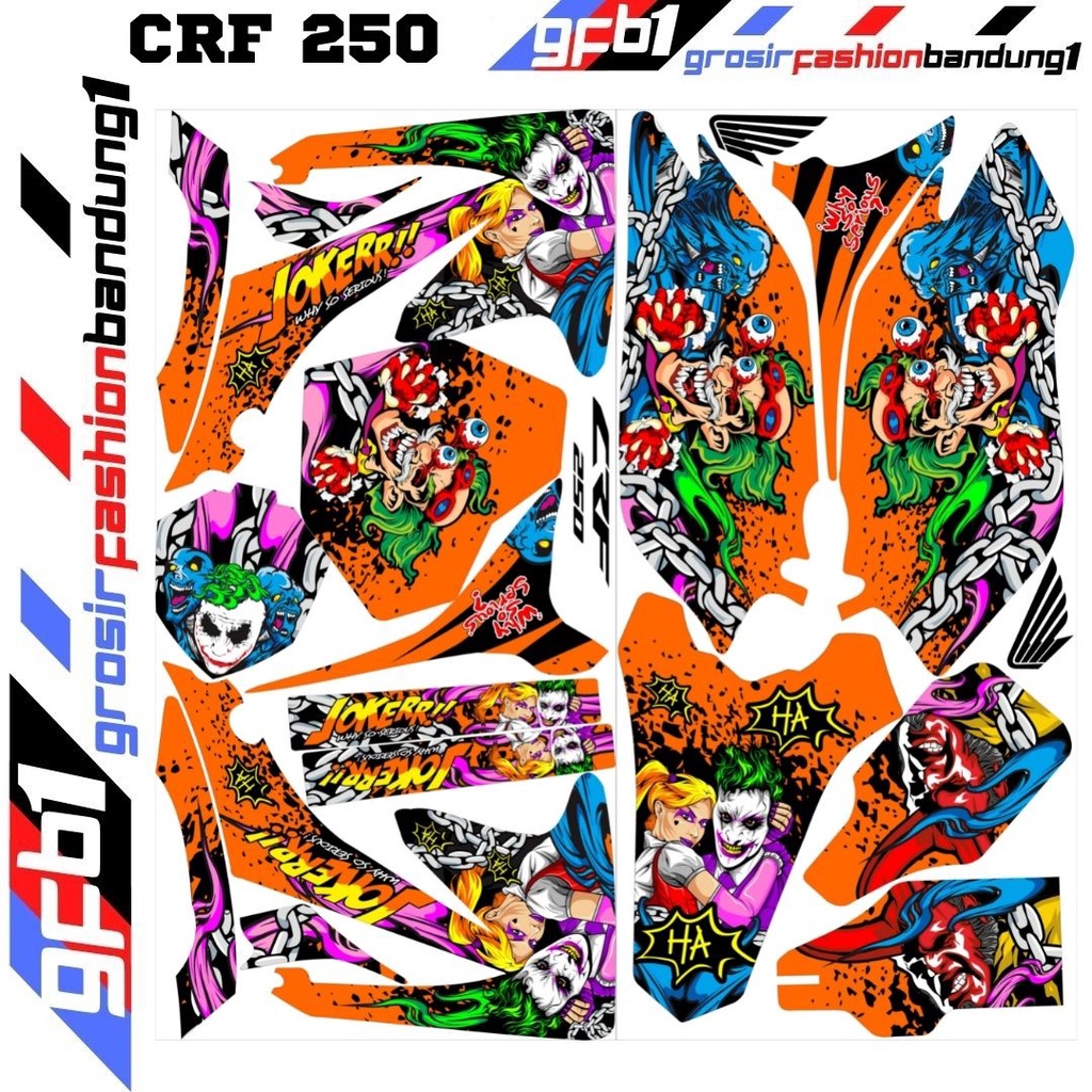 Stiker Decal Motor cross Trail Adventure CRF 250cc Variasi JOKER