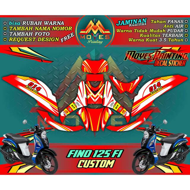Stiker motor decal motor decal fino 125fi stiker fino 125 fi stiker striping decal fino motip custom