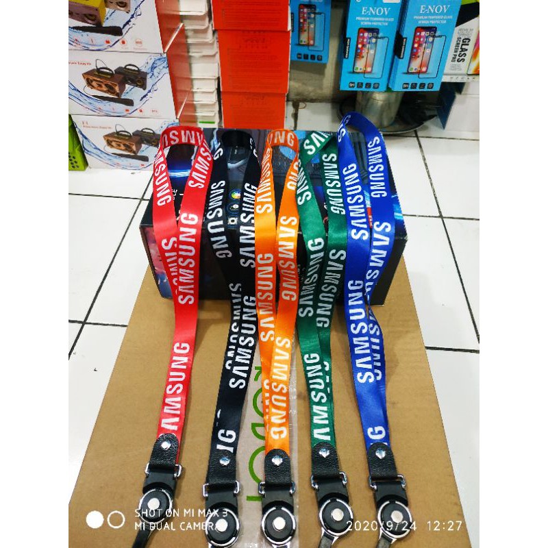 Tali Gantungan Hp Merek Samsung keren Tulisan Jahit