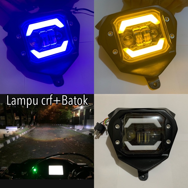 Lampu depan crf 4inc set batok pnp crf Daymaker crf angel+batok crf pnp